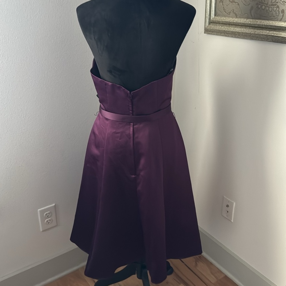 Alfred Angelo #7047 strapless sweetheart fit & flare satin formal dress Sz 10 - Picture 5 of 7
